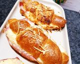 A picture of step 4 of Homemade Ham and Cheese Croissants with Light Béchamel.