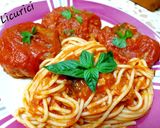 Pas rețetă Spaghetti cu chiftele de vinete în sos de roșii 6 fotografie