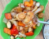 Hình bước làm 4 của món Nấm lúc lắc ớt chuông