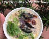 Hình bước làm 4 của món Súp gà nấm trứng bắc thảo