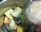 A picture of step 1 of Seekh kabab on gas stove.