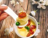 Hình bước làm 3 của món Trứng hấp lạp xưởng đậu Hà Lan