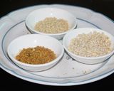 A picture of step 1 of A Healthier version of traditional idlies; made with antidiabetic barley grains, urad and fenugreek.