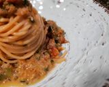 Foto del paso 5 de la receta Espaguetis con calabacín y panceta ibérica al tomillo