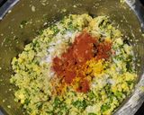 A picture of step 3 of Chana Dal Palak Vada.
