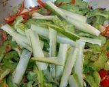 Foto langkah ke 5 dari resep Pare tumis teri dan timun.