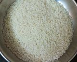 A picture of step 1 of Keshari KHEER with Date Palm Jaggery.