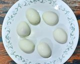 A picture of step 1 of Oeufs Mimosa (French-Style Devilled Eggs).