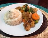 Foto del paso 5 de la receta: Pollo agridulce en salsa de naranja 🍊