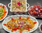 Hình bước làm 6 của món Cơm nhà với các món từ nho tím