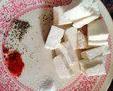 A picture of step 1 of Methi paneer malai curry.