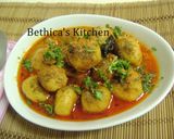 A picture of step 4 of Kashmiri Dum Aloo.