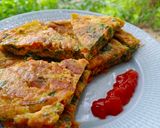 Foto langkah ke 4 dari resep Telur Dadar Bayam Wortel.