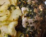 Foto del paso 4 de la receta: Trucha al horno con jamón y patatas panaderas