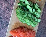 Фото кроку 9 до Котлети з лососевого фаршу. 🥗 Салат вітамінний із 🍅,🥒,🥕,🫒.