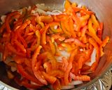 A picture of step 1 of Beef with Mushrooms and Bell Pepper.
