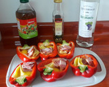 Foto del paso 3 de la receta: Pimientos rellenos de tocino, queso y huevo