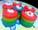 Foto langkah ke 8 dari resep Mini rainbow roll cake.