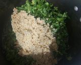 A picture of step 3 of Proso millet with spinach green peas Dalia.