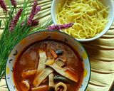 Gambar langkah 4 resipi Mee Tomyam King Oyster Mushroom.