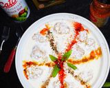 A picture of step 1 of Dahi phulki.