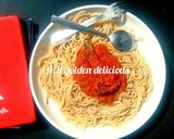 A picture of step 7 of Sweet pepper stew with pasta.