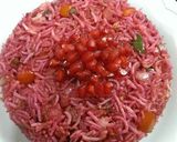 A picture of step 3 of Beetroot Pulav.