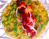 A picture of step 7 of Paneer Kathi Rolls.