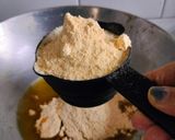 A picture of step 1 of Besan ladoo.