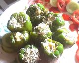 A picture of step 7 of Cheesy and Spicy Stuffed Capsicum stuffed capsicum(bell Pepper).