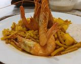 A picture of step 5 of Fideuá with Squid and Shrimp with Dill Aioli.
