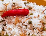 A picture of step 7 of Matar Pulao.