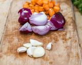 A picture of step 1 of Warm Fava Bean & Spiced Roasted Vegetable Salad.