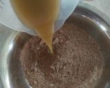 A picture of step 5 of Eggless whole wheat chocolate cake.