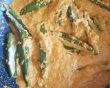 A picture of step 4 of Paneer stuffed bhindi.