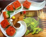A picture of step 4 of Tricolour Semolina Burfi.