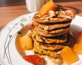 Hình bước làm 4 của món Pancakes bí đỏ