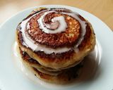 A picture of step 9 of Vickys Cinnamon Roll Pancakes, GF DF EF SF NF.