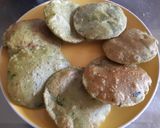 A picture of step 5 of Palak Puri.