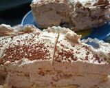A picture of step 8 of Tiramisu Coffee Cake | No-Bake Cake | Marie biscuit Dessert.
