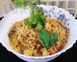 A picture of step 5 of Spanish rice.
