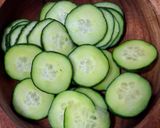 A picture of step 1 of Cucumber and Cherry Tomato Salad.