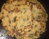 A picture of step 3 of Besan ka(gram flour) chilla.
