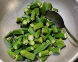 A picture of step 3 of வதக்கி விட்ட வெண்டைக்காய் சாம்பார்(Roasted Bhindi Sambar) (Vendaikkaai sambar recipe in tamil).