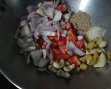 A picture of step 2 of Veg Kolhapuri.