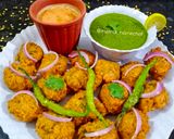 A picture of step 6 of Masala Dalwada with Chutney.