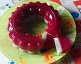 Foto langkah ke 6 dari resep Puding buah naga melon.