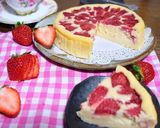 Foto langkah ke 11 dari resep (Bake) Strawberry Cheese Cake🍰 🍓bahan simple.