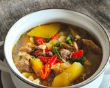 Foto langkah ke 6 dari resep Asam - Asam Tetelan Sapi dan Pepaya Muda.