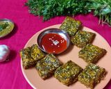 A picture of step 8 of Kothimbir Vadi (Cilantro Snack).